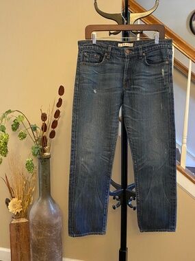 Vintage J Brand "Clyde" Distressed Cropped Straight Leg Y2K Jeans Size 27